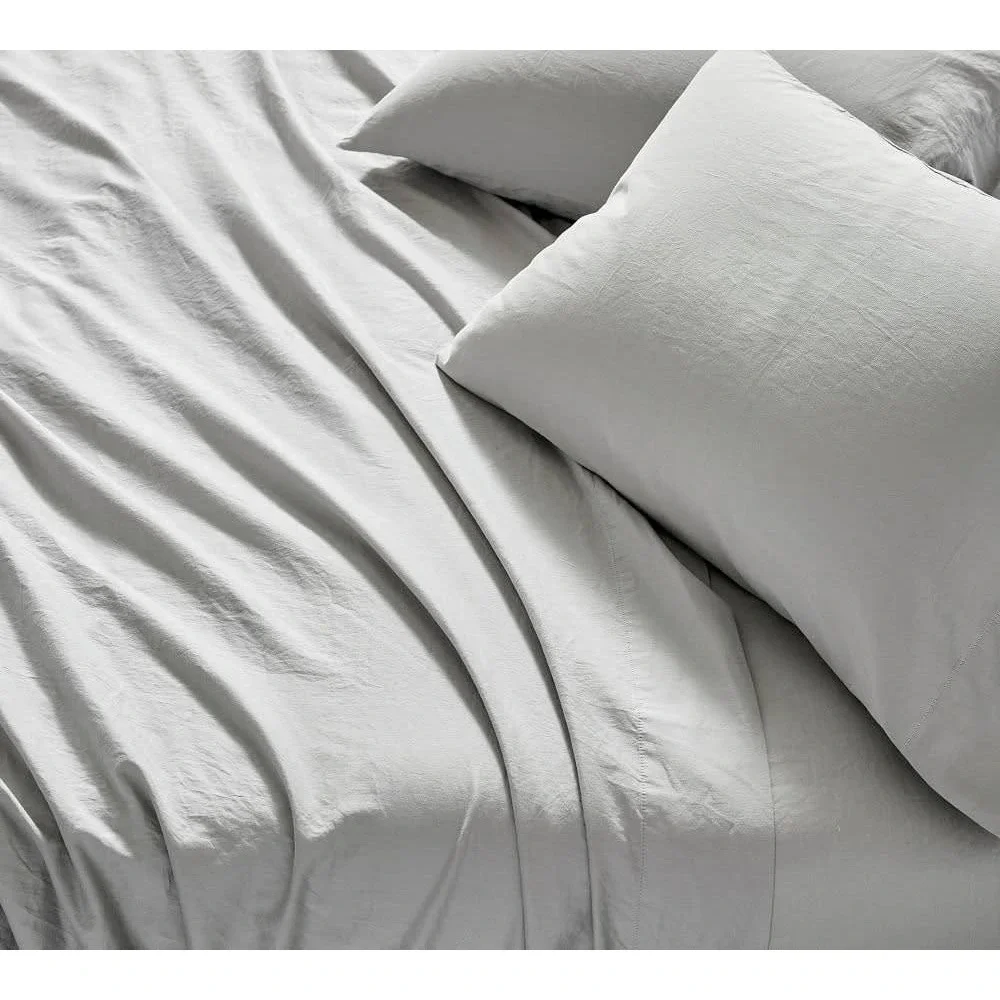 Pottery Barn 3pc Twin Flat Sheet + 2 Shams 100% Cotton Dream Brushed Mirage